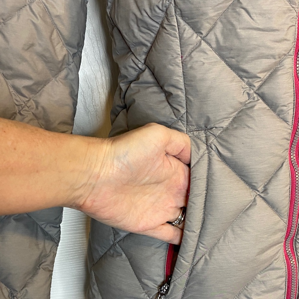 Lolë Grey Long Down Puffer Hooded Coat XS - Picture 8 of 13